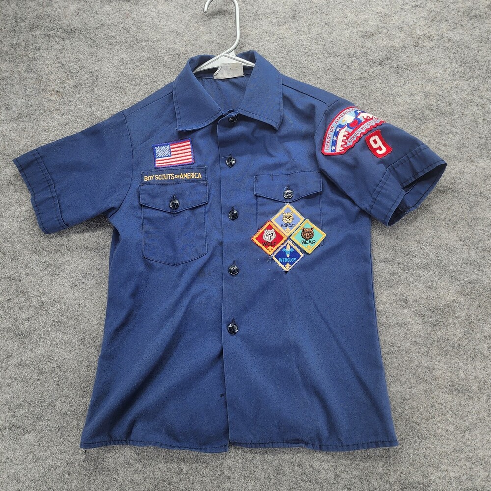 Boy Scouts of America Shirt Youth 12 Uniform Short Sleeve Blue
